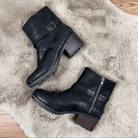 Sorel | Women's Cate Buckle Bootie Black US 8 EUR 39 - Picture 1 of 8